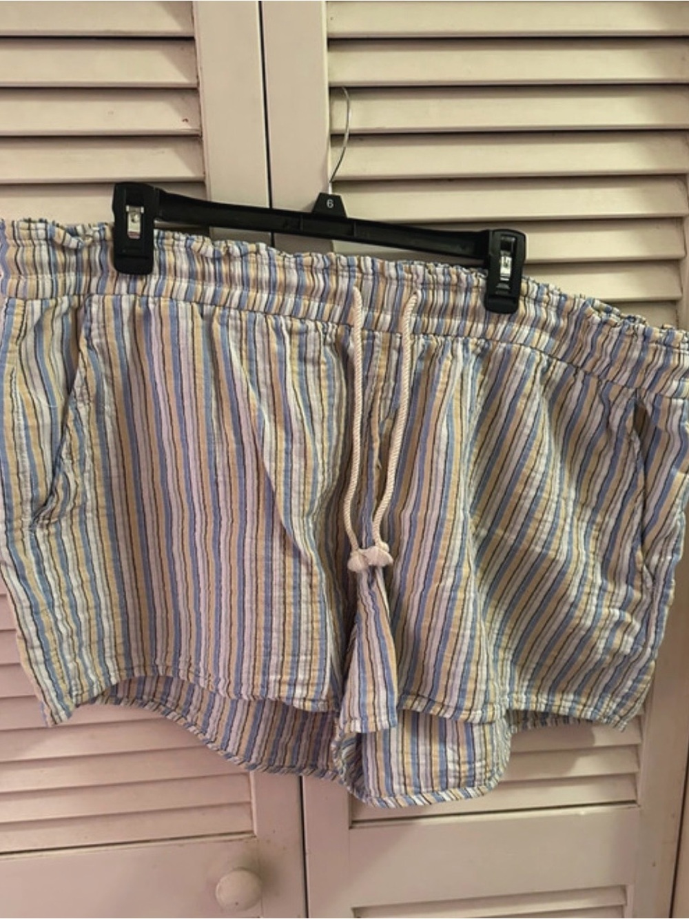 Old Navy Striped Drawstring Women’s Shorts - Blue & Tan